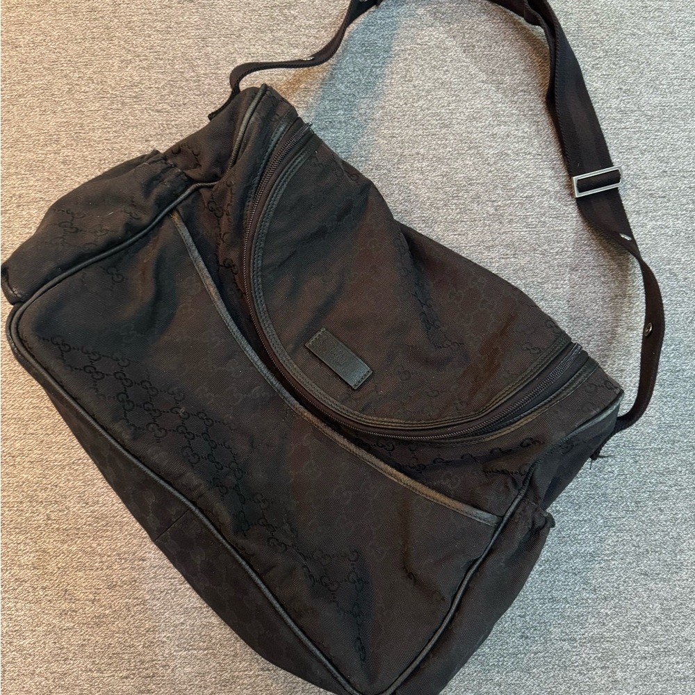 Black Designer Gucci diaper Bag